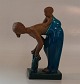 Royal Copenhagen Stoneware Sculpture Johannes Hedegaard 21565 RC Woman with child on the back 7.25" x 5.25 (ca 18 cm)