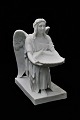 Antik Thorvaldsen engle figur i biscuit af dåbens engel fra Bing & Grøndahl. Stemplet...