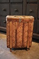 Old Swedish 19th century wooden wicker basket with lid in natural color with fine patina...