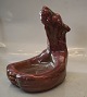 MA.S Majolica Polar bear bowl  16.5 x 14 cm  Red luster frosting  Bornholm Pottery