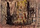 Hans Walter Sundberg (1922-2004), svensk kunstner. Olie på plade. Mixed media. Abstrakt komposition.