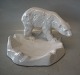Michael Andersen 348 - A White glazed polar bear on tray 16 x 23 cm Bornholm Pottery