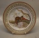 239-3549 Fauna Danica Traditional Dinner Plate: European Marten "Mustella martes". New # 624 25 cm / 10"    Game plates Danish Porcelain