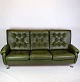 3-Pers. Sofa - Mørke Grønt Læder - Chrome Ben - 1970