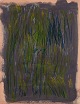 Monique Beucher (1934), fransk kunstner. Mixed media på papir.Abstrakt komposition. Koloristisk palette.