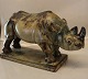 20332 RC Rhino Rhinoceros 26 x 45 cm March 1935 Arnoff Thomsen Royal Copenhagen Art Pottery