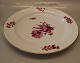 8012-427 Round Platter 32.6 cm Purple Danish Porcelain Purpur Flower with gold braided Tableware