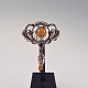 Sølvbroche Art Nouveausølv/rav