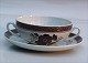 Trankebar, Brown Royal Copenhagen Aluminia Faience Brown Tranquebar Soup cup and sauce