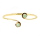 Oval armring i 14kt guld med jade udført af Knud Hejl, Gjerlev, 1956-90. Indv. mål: 6,3x5,2cm