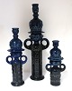 Rosenthal studio-linie. 3 styk blå figurer af Bjørn Wiinblad. Højde 26,5, 33,5 og 47,5 cm. Alle er uden skader.