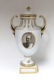 Royal Copenhagen. Vase. Model # 2212. Pictures of Frederik VIII and Queen Louise. Height 34 cm. (1 quality)