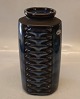Søholm 3346 Blå trekantet vase 22.2 cm Stentøj EJ 64 Serien Design Einer Johansen   - Bornholmsk Retro Keramik fra Søholm