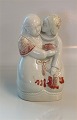 Kongelig Dansk Figur 1591 Rødmalet figur af orientalsk par, knælende ca 19 cm x 11 cm