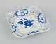 Royal Copenhagen Blue Flower. Open lace square bowl. Hand-painted.