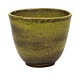 Stor Royal Copenhagen oval stentøjs vase med solfatara glasur signeret Nils Thorsson. H: 20cm. Mål foroven: 23x20cm