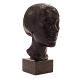 Gerhard Henning, Denmark, 1880-1967, bronze bust black patinated. Signed "G. Henning No II". H: 32cm