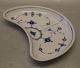 155-1 Accent, crescent shape, large 13 x 22 cm Blue Fluted Danish Porcelain