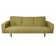 Tre Pers. Sofa - Grønt Stof - Egetræ -  Illum Wikkelsø - 1960