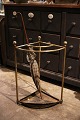 Old French umbrella stand in brass with drip tray in metal and with a very fine patina...