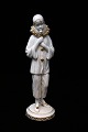Rare Bing & Grondahl white porcelain figure decorated with gold of Pjerrot clown...