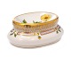 Royal Copenhagen Flora Danica salt dish 3567. "Potentilla hirsutum Vahl." H: 4,5cm. L: 11cm