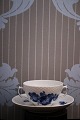 Royal Copenhagen Blue Flower Braided bouillon bowl with handle and saucer. RC# 10/8282...