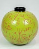 Lene Regius - Rund vase - Grøn glassur - 1990erne