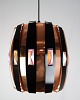Loftlampe -  Kobber - udsmykket med Krystaller - Werner Schou - Fremstillet af Coronell Elektro Danmark - 1970