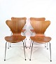 Sæt af 4 Syver Stole - Teaktræ - Arne Jacobsen - Fritz Hansen - 1960