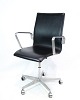 Kontorstol - Model 3271W Oxford - Sort Læder - Arne Jacobsen - Fritz Hansen - 1980