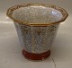 44-705 DJ Trumpet vase 14 x 16.5 cm  rød på gråt med guld  Dahl Jensen Craquelé, (Crackelure)