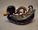 Aluminia Multi coloured 1186 - 1058 Duck Bonbon bowl with lid 9 x 17 cm  Aluminia 