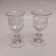 Pair of glasses with painted gold decoration 19th century