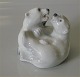 90 Lyngby Porcelænsfigur  Lyngby Legende isbjørneunger