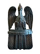 Antik, europæisk håndsnittet vægophæng / skeholder af pelikan, der fodrer sin unge. Der er tale om et symbol på Jesu Kristus’ offer og kærlighed til menneskeheden.