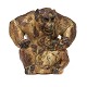 Stor Knud Kyhn abefigur mor med unge 20200 fra Royal Copenhagen. Flot lys Sung glasur. H: 25cm
