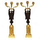 Et par store lueforgyldte bronzekandelabre hver med tre arme. Paris ca. år 1800. H: 63cm