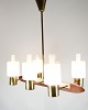 Loftlampe - Jo Hammerborg - Fog & Mørup - Model "Skibet" - Messing & Teaktræ - 1950