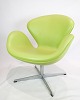 Svanen - Model 3320 - Lime Grønt Læder - Arne Jacobsen - Fritz Hansen - 2007