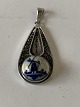 Pendant in silverDelftLong 3.5 cm