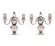 Pair of early Georg Jensen sterlingsilver candelabra 324. Designed 1919. H: 22cm. W: 25cm. W: 2.085gr