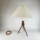 Bordlampe teak med plisseret skærm49 cm