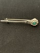 Silver brooch with inlaid jadeStamped J&J 830SLength 4.5 cm