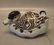 Brown Tranquebar Aluminia Tranquebar 3043 - 1058-45 Duck Bonbon bowl with lid 9 x 17 cm Design Nils Thorsson 1922    Aluminia Faience