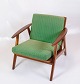 Lænestol - Teak - Betrukket i Grønt Stof - Dansk Design - 1960erne