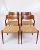 Sæt Af 4 Spisestuestole - Model 71 - Teak - Papirflet - N.O Møller - 1960erne