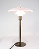 PH 3½/2 Bordlampe - Bruneret Messing & Hvide Opal Skærme - Poul Henningsen - 1950erne
