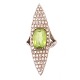 Georg Jensen 18kt white gold ring with 66 diamonds, circa 0,02ct each, and a peridot. Ringsize: 51