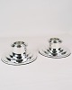 Sæt Af 2 Lysestager - Ægte Sølv - 830 Sterling Sølv - Art Decor - 1940erne